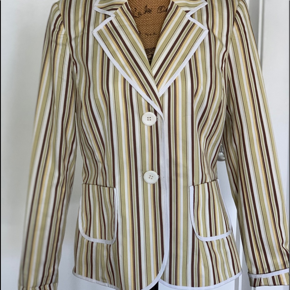 Focus 2000 striped blazer jacket 10 Spring